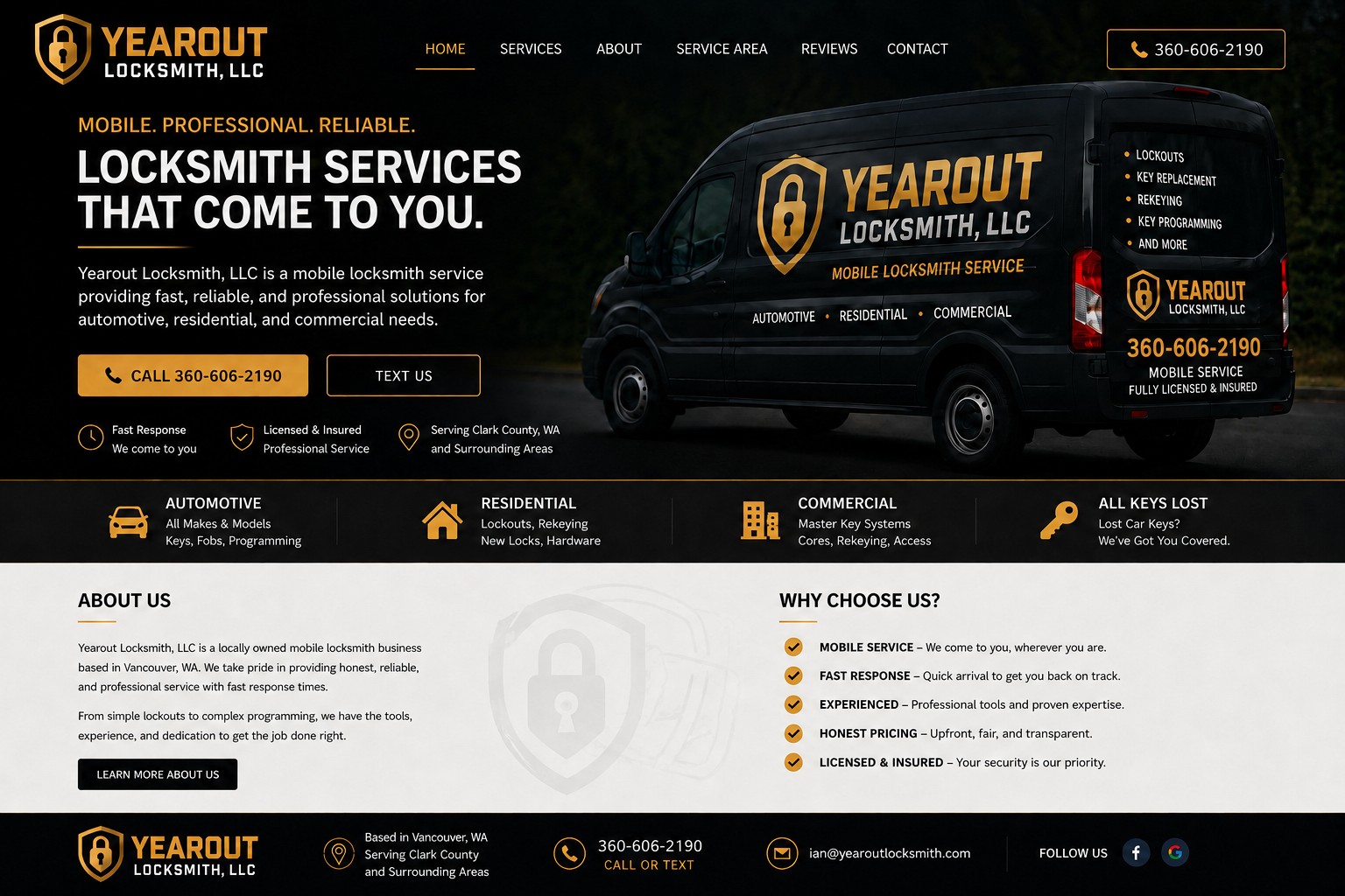Yearout Locksmith mobile service branding